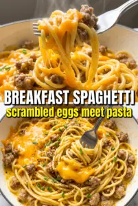 Sausage Egg and Cheese Breakfast Spaghetti