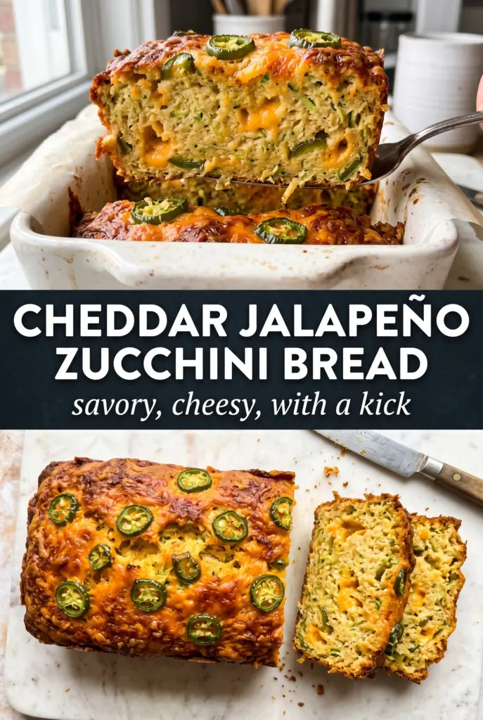 Savory Zucchini Bread with Cheddar and Jalapeños