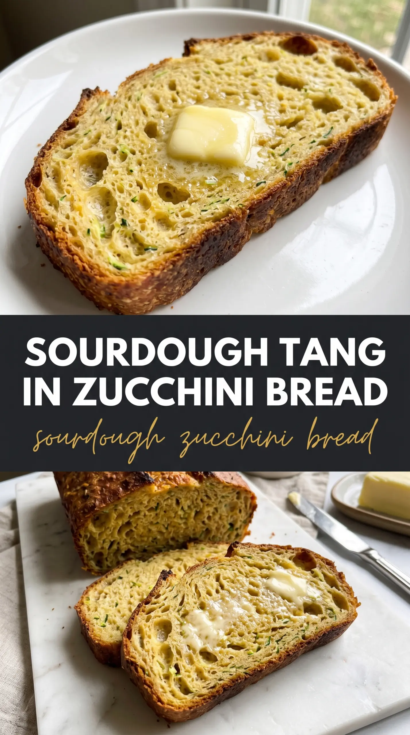 Sourdough zucchini bread moist tangy loaf