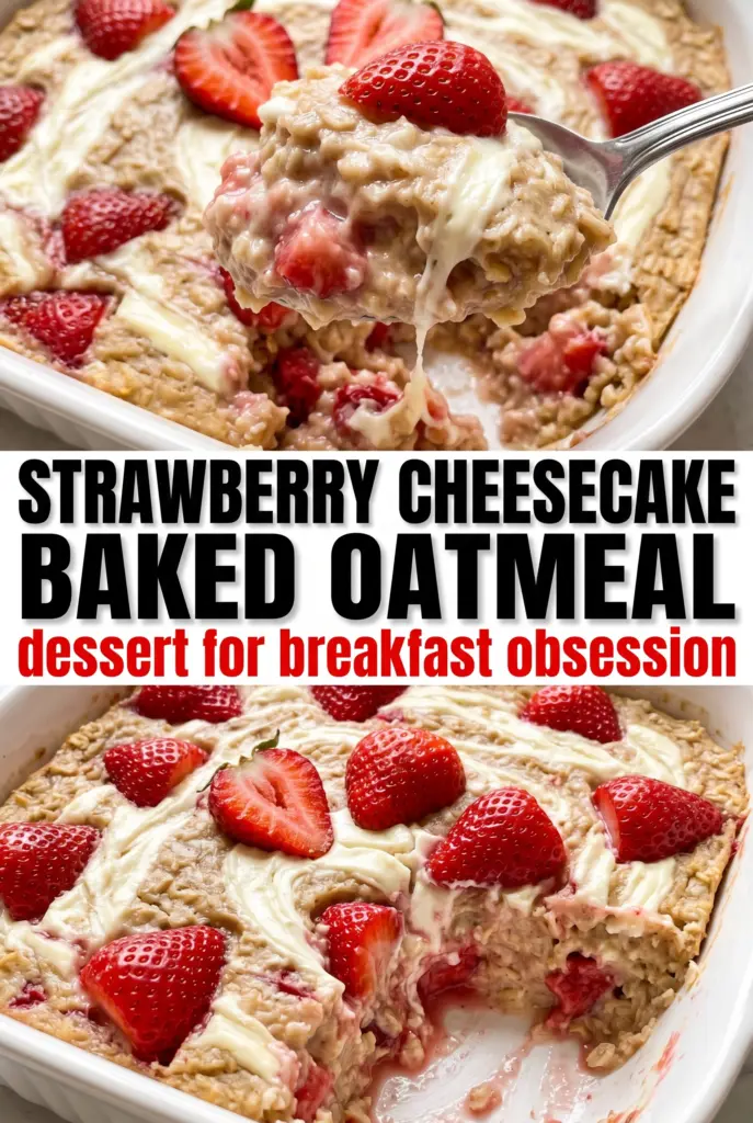 Strawberry Cheesecake Baked Oatmeal