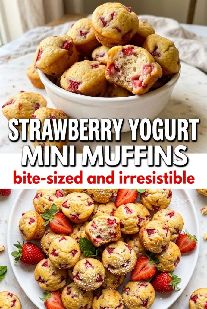 Strawberry Yogurt Mini Muffins