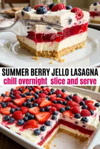 Summer Berry Jello Lasagna