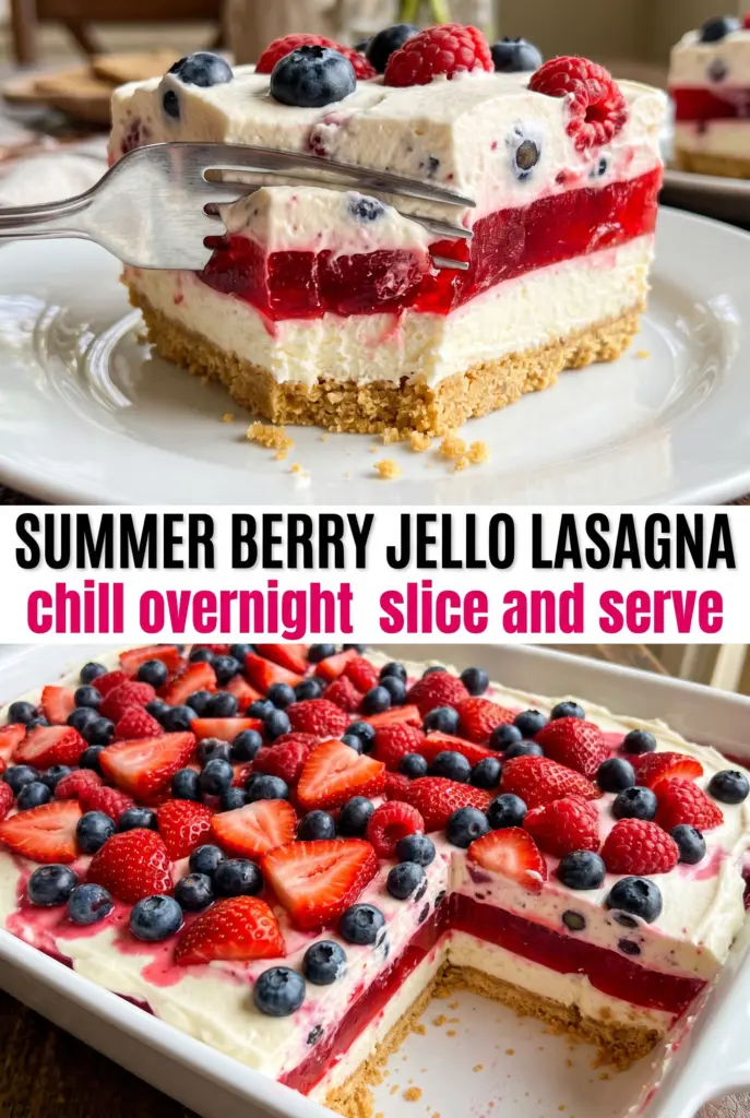 Summer Berry Jello Lasagna
