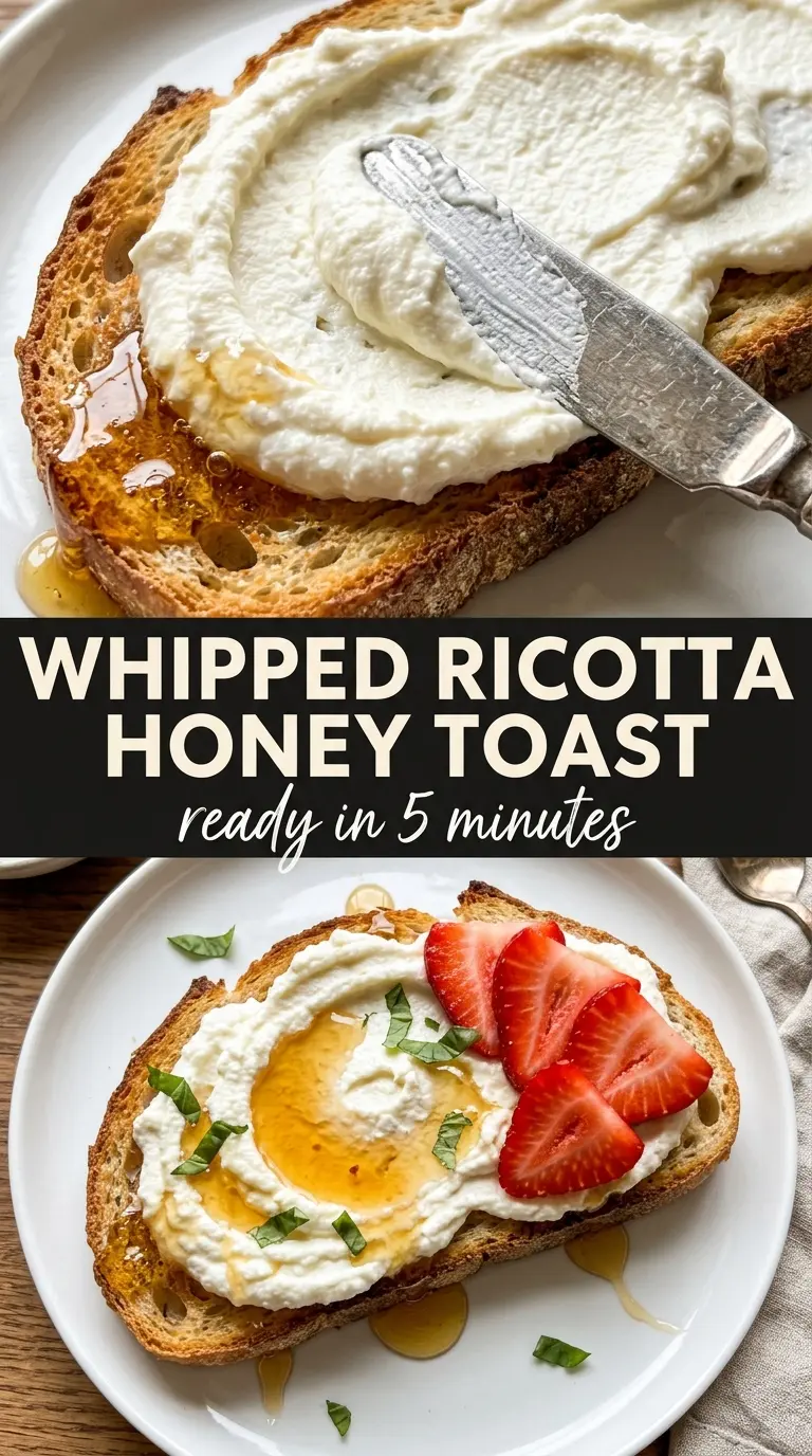 Whipped Ricotta Honey Toast creamy berries pistachios