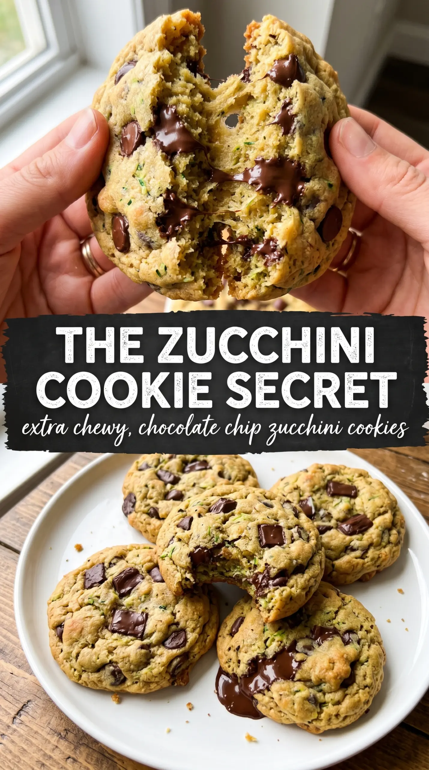 Zucchini Chocolate Chip Cookies soft pillowy