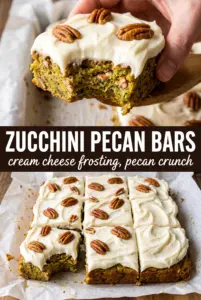 Zucchini Pecan Bars with Cream Cheese Frosting