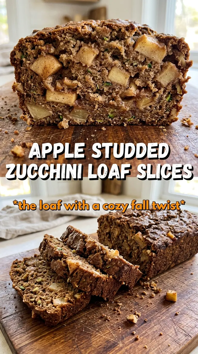 Apple Cinnamon Zucchini Bread with cinnamon swirl and tender apple pieces