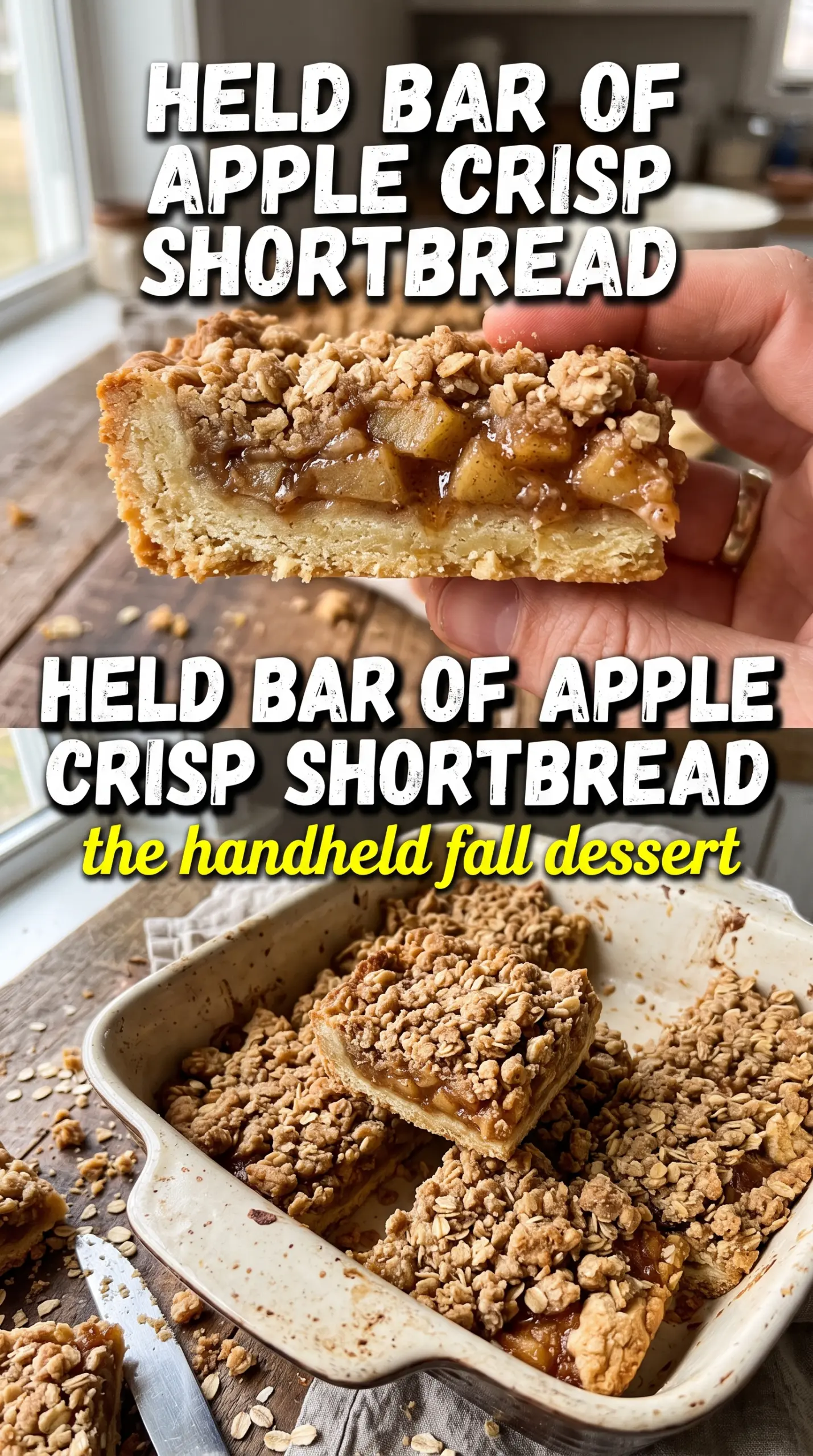 Apple Crisp Shortbread Bars buttery apple crumble