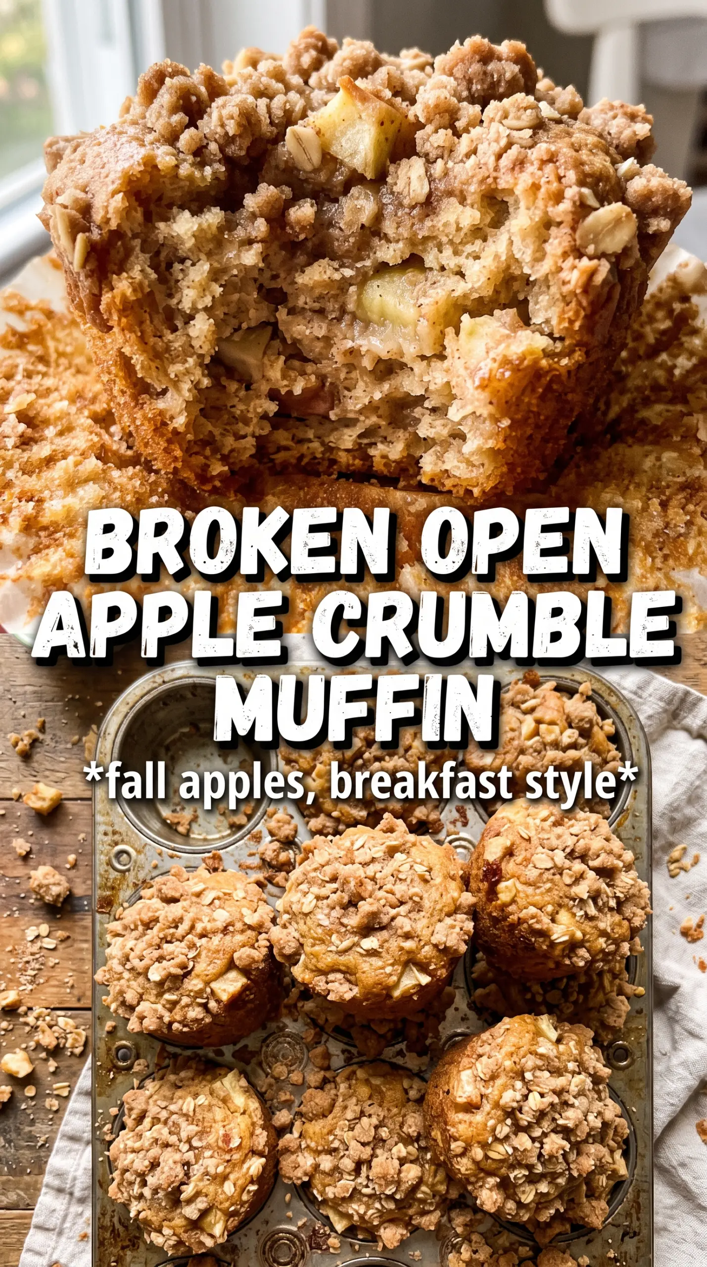 Apple Crumble Muffins golden oat crumble moist apple-packed
