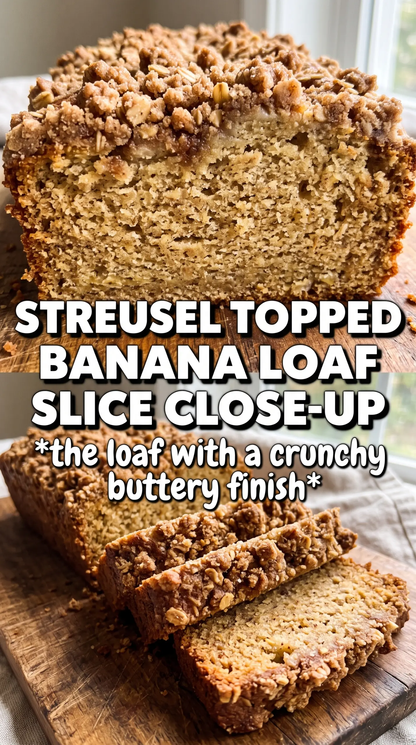 Banana Bread with Streusel Topping golden crunchy