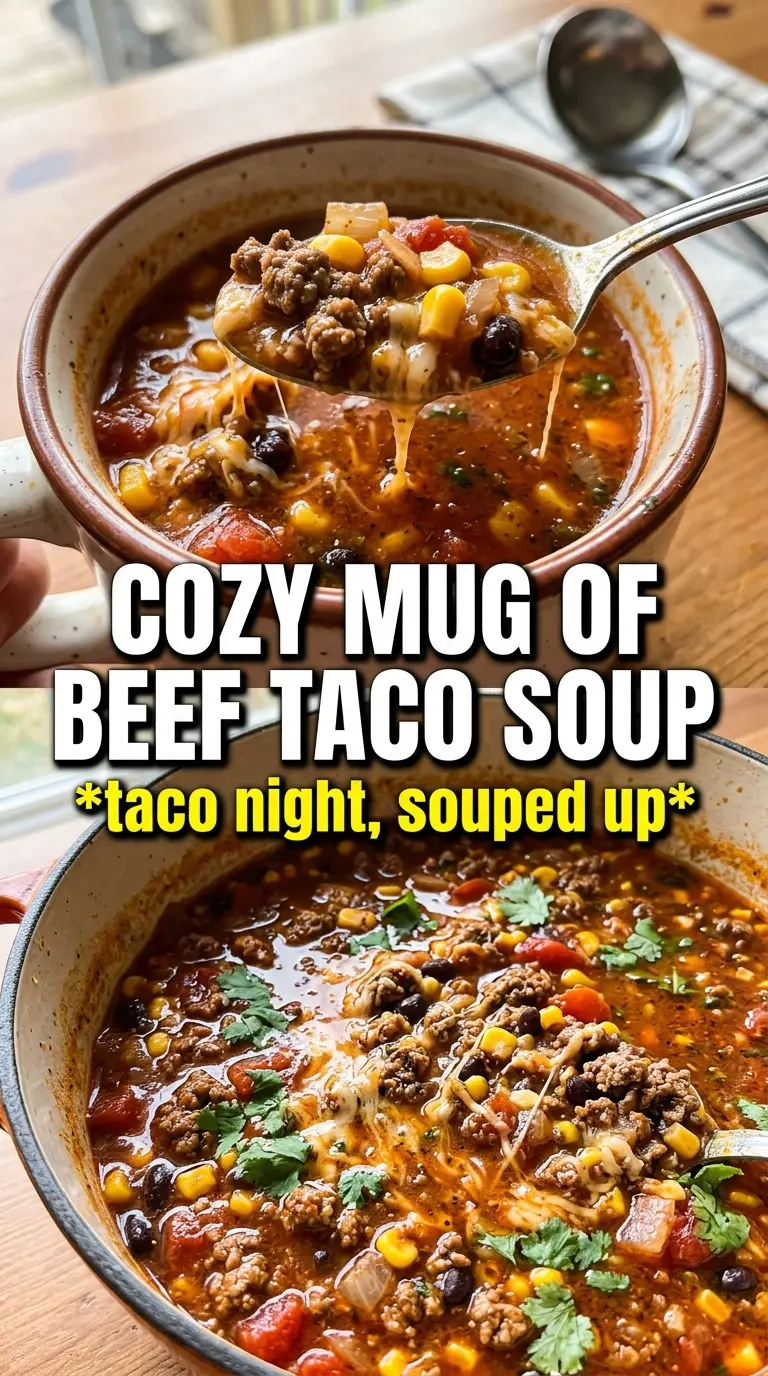 Beef Taco Soup hearty Tex-Mex