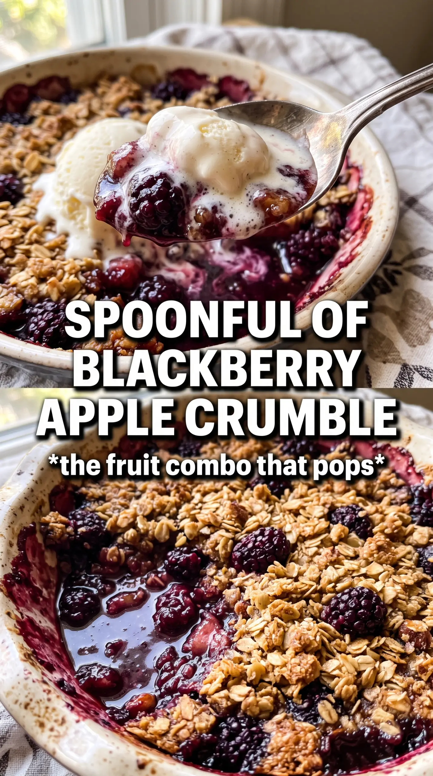 Blackberry apple crumble golden fruity crisp