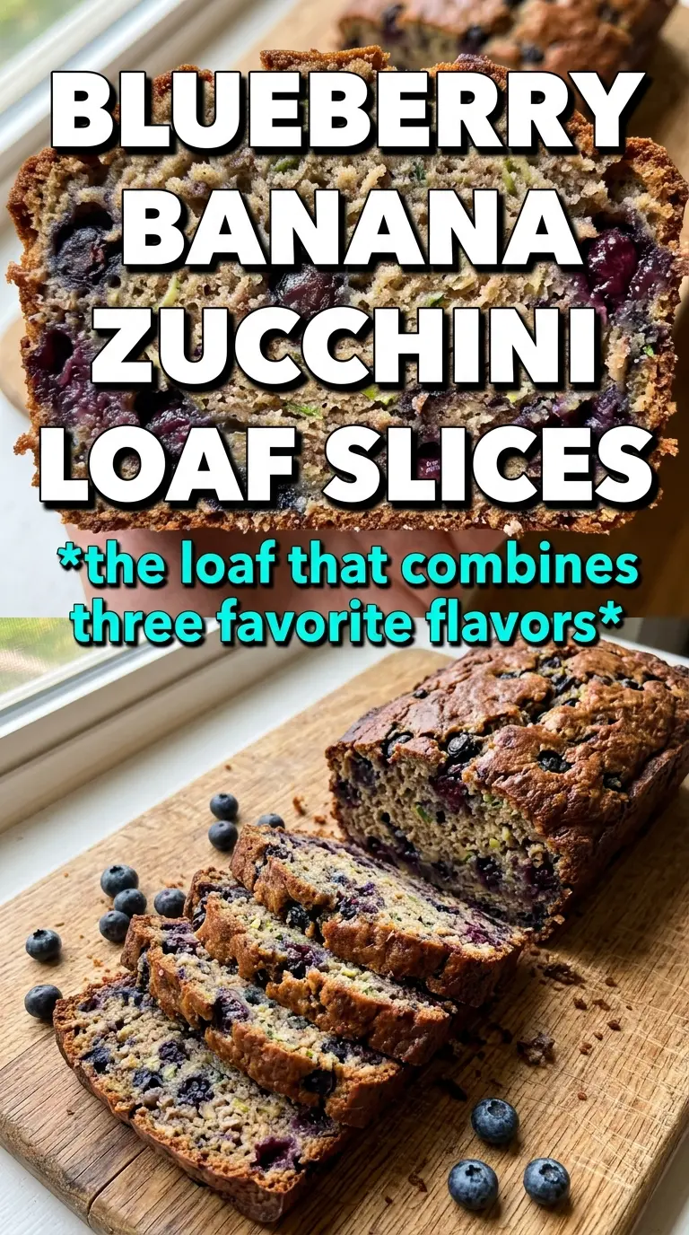 Blueberry banana zucchini bread golden crumb juicy blueberries