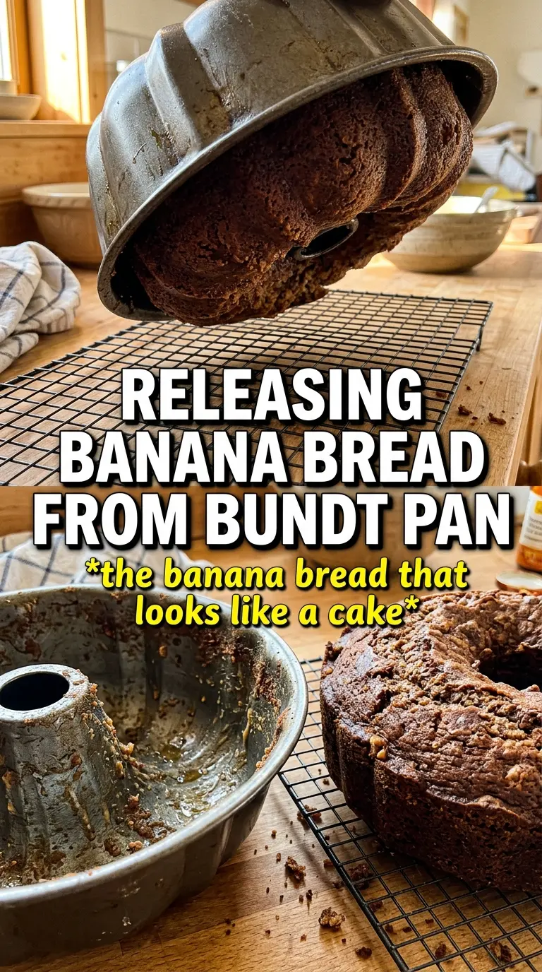 bundt pan banana bread golden glazed
