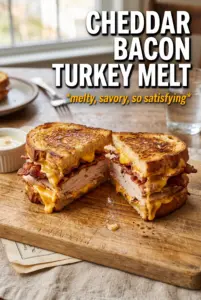 Cheddar and Bacon Turkey Melt on Sourdough