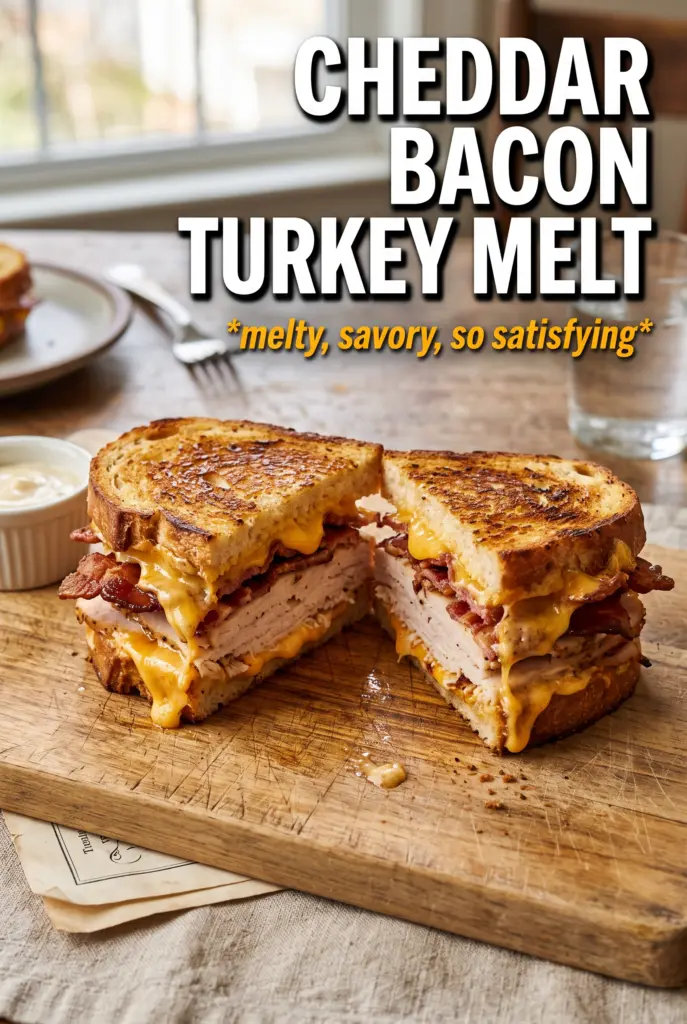 Cheddar and Bacon Turkey Melt on Sourdough