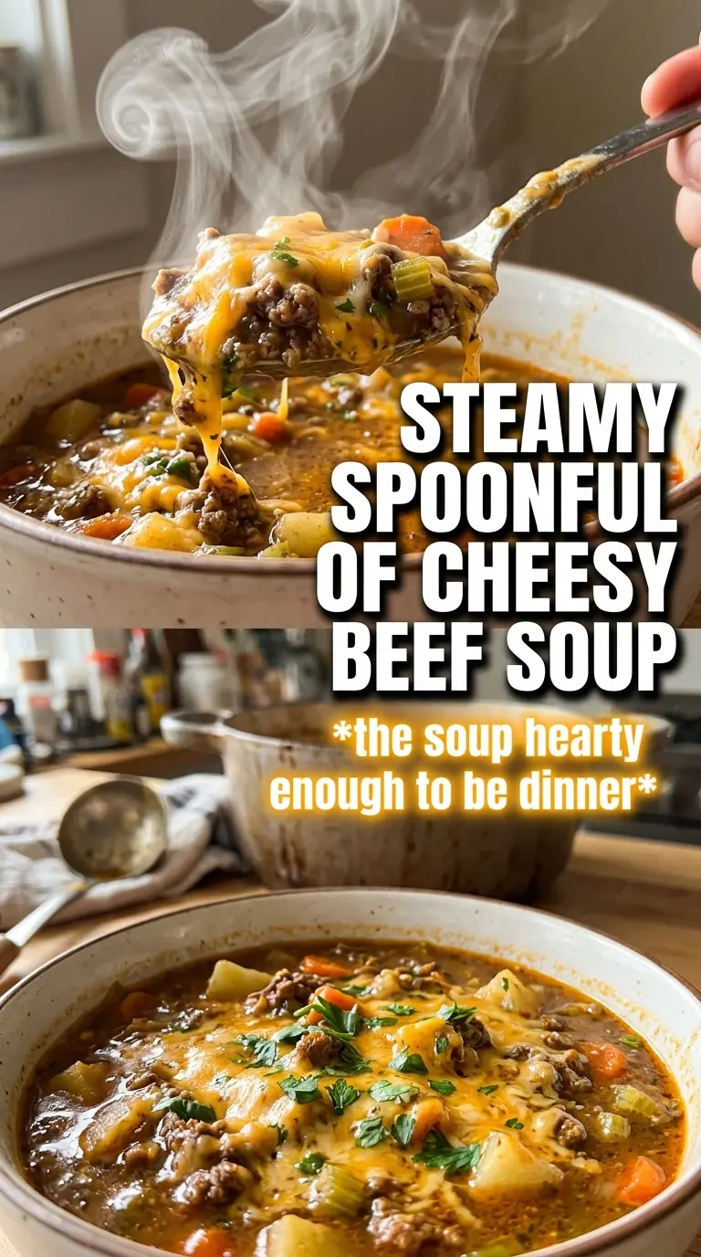Cheesy Beef And Potato Soup creamy hearty cheddar