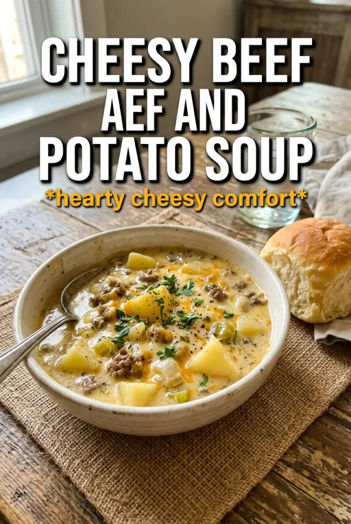 Cheesy Beef And Potato Soup