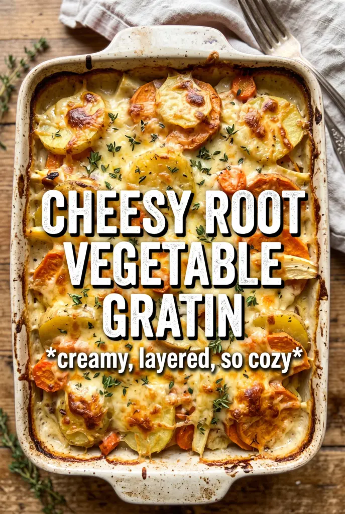Cheesy Root Vegetable Gratin