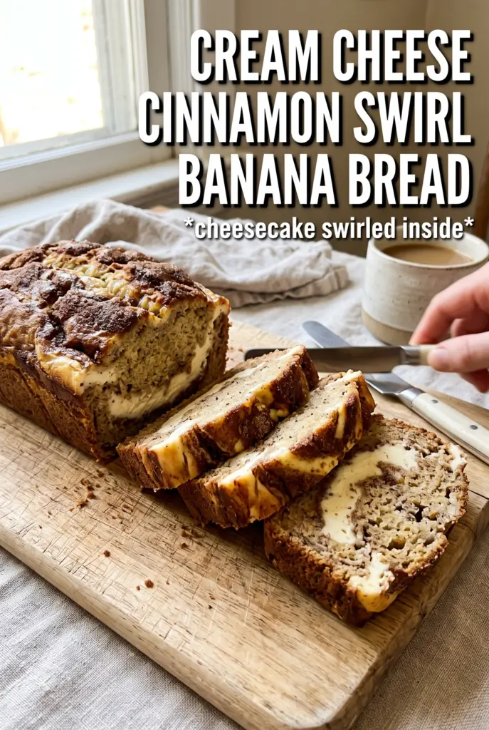 Cream Cheese Cinnamon Swirl Banana Bread