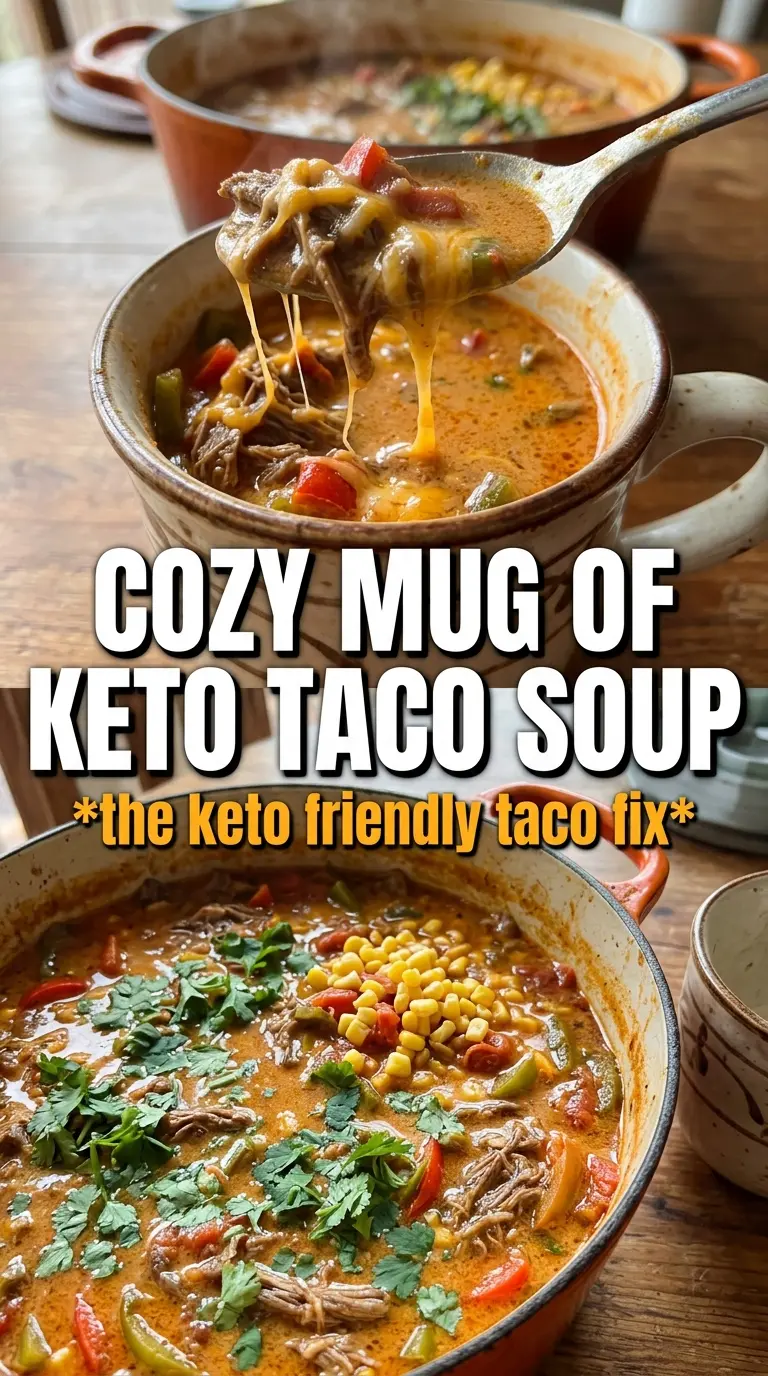 Creamy keto taco soup with ground beef rich, creamy, low-carb