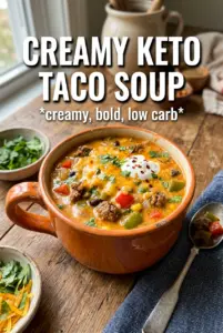 Creamy Keto Taco Soup With Ground Beef