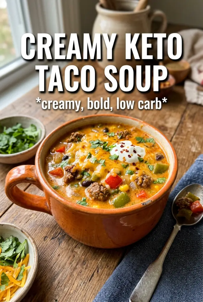 Creamy Keto Taco Soup With Ground Beef