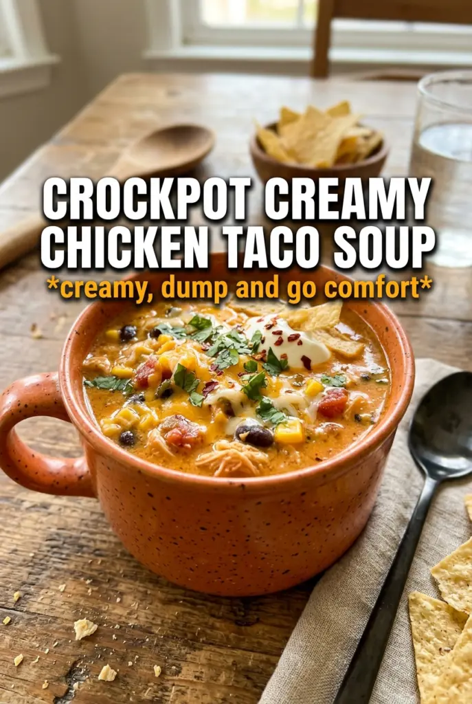 Crockpot Creamy Chicken Taco Soup