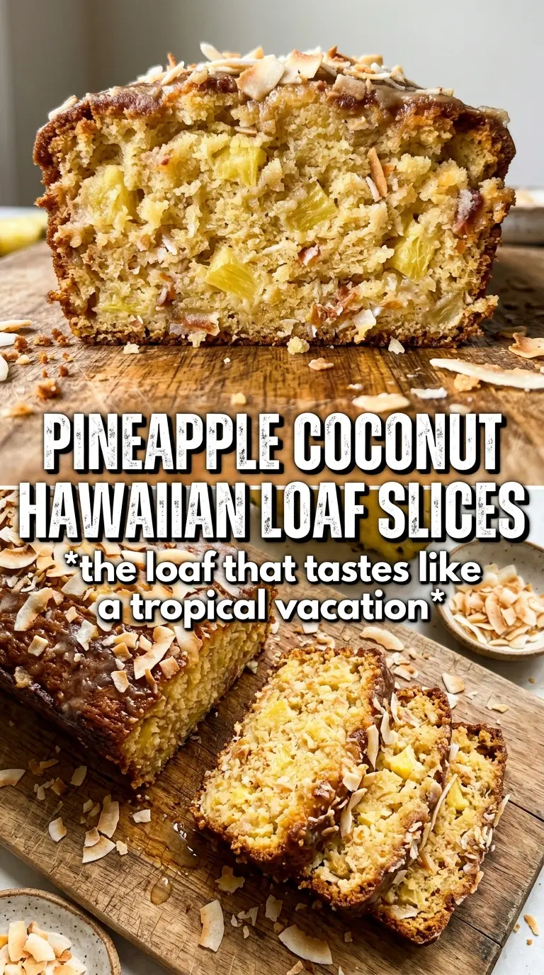Hawaiian Banana Bread tropical coconut pineapple