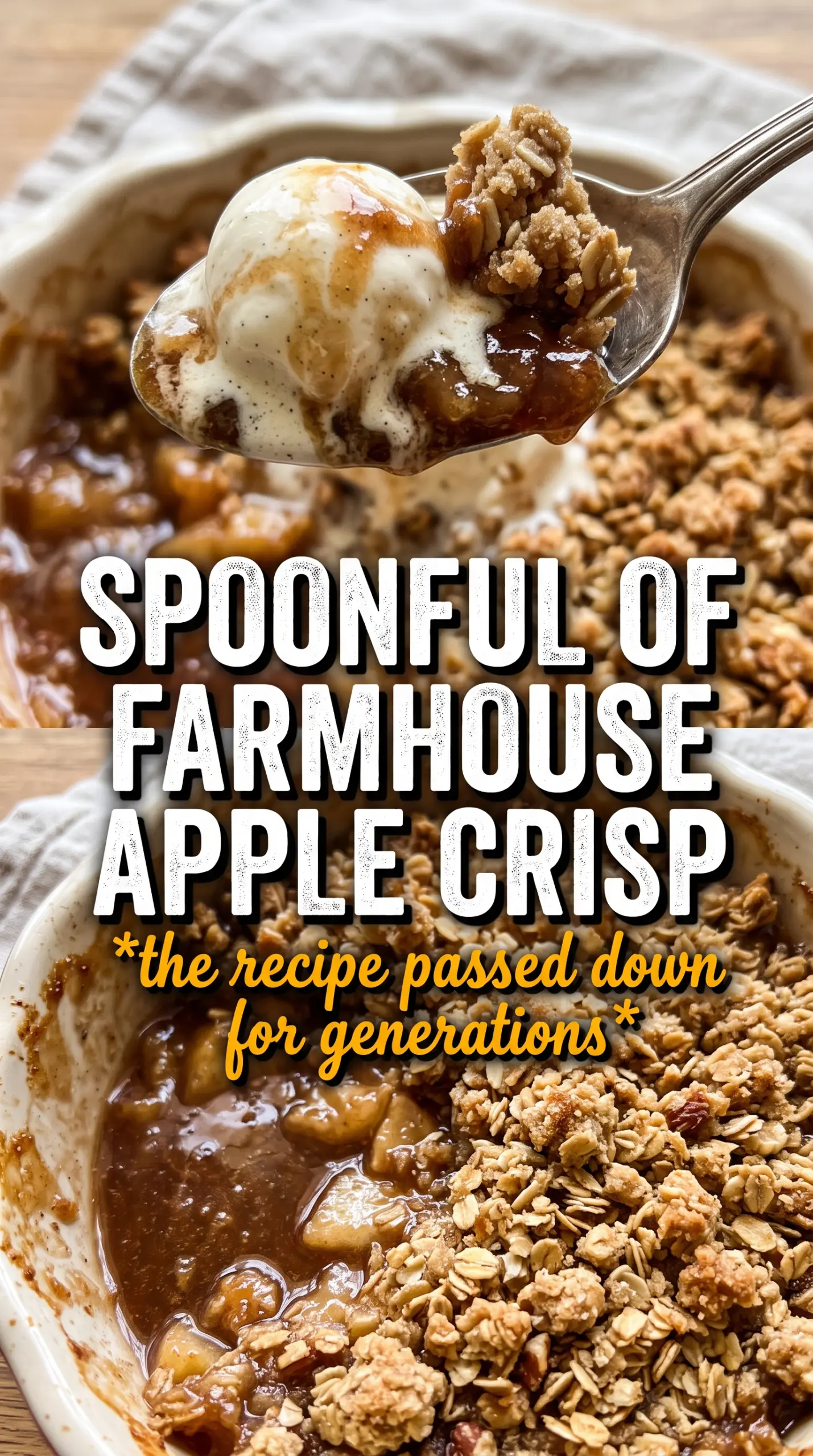Hickory Bridge Farm Apple Crisp, buttery oat crumble, spiced apples