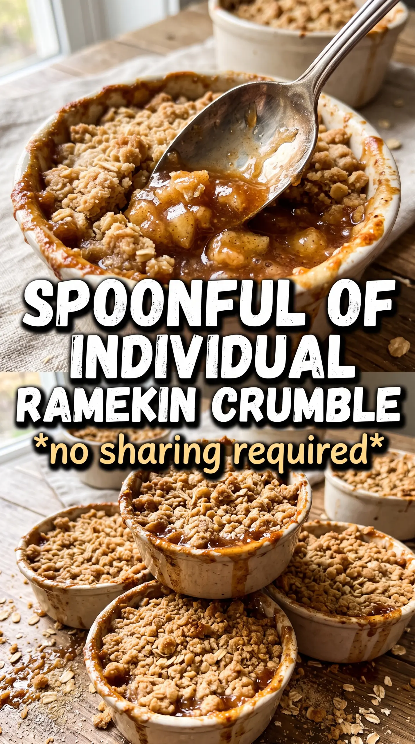Individual Apple Crumbles warm cinnamon oats