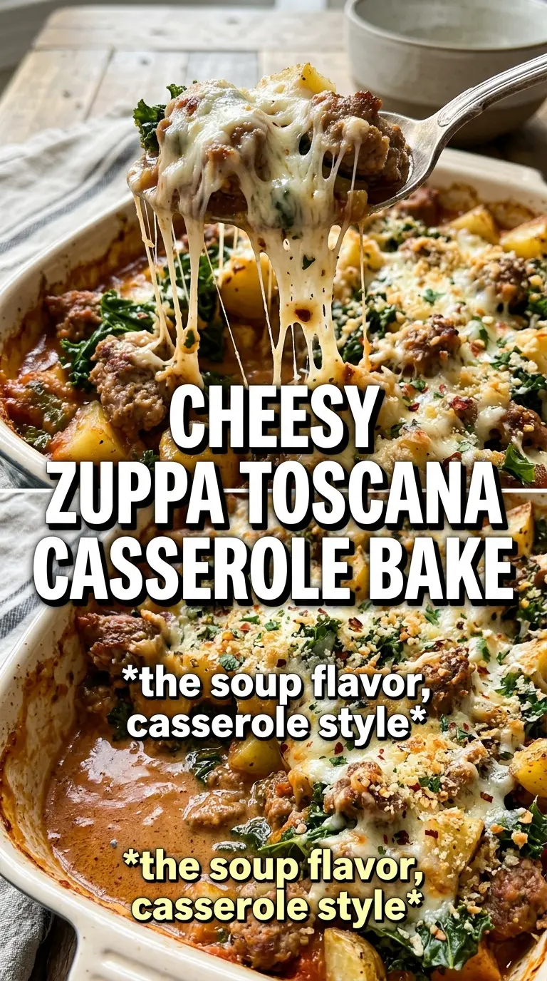 Italian Zuppa Toscana casserole creamy potato sausage kale