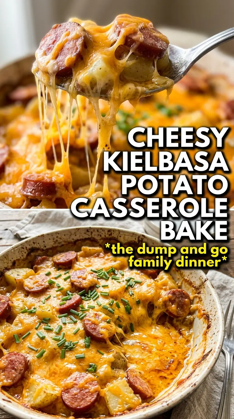 Kielbasa Sausage Cheesy Potato Casserole hearty cheesy