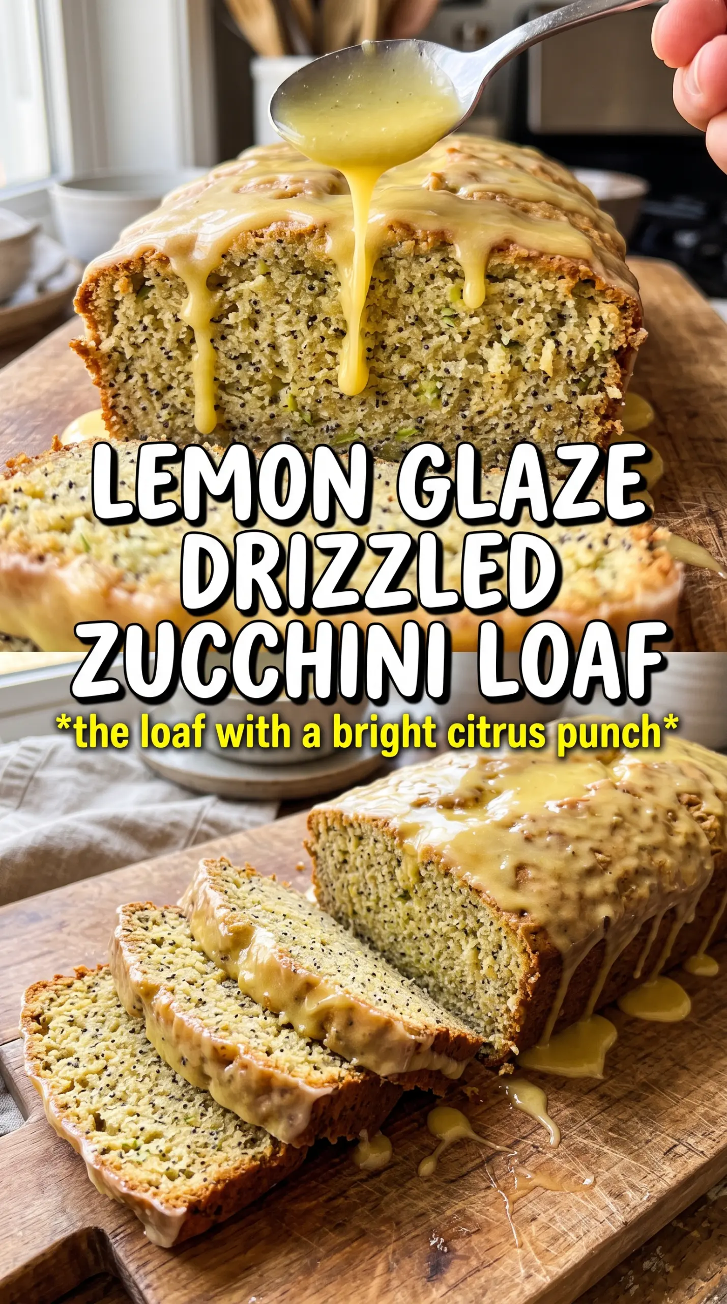 Lemon poppy seed zucchini bread citrus glaze
