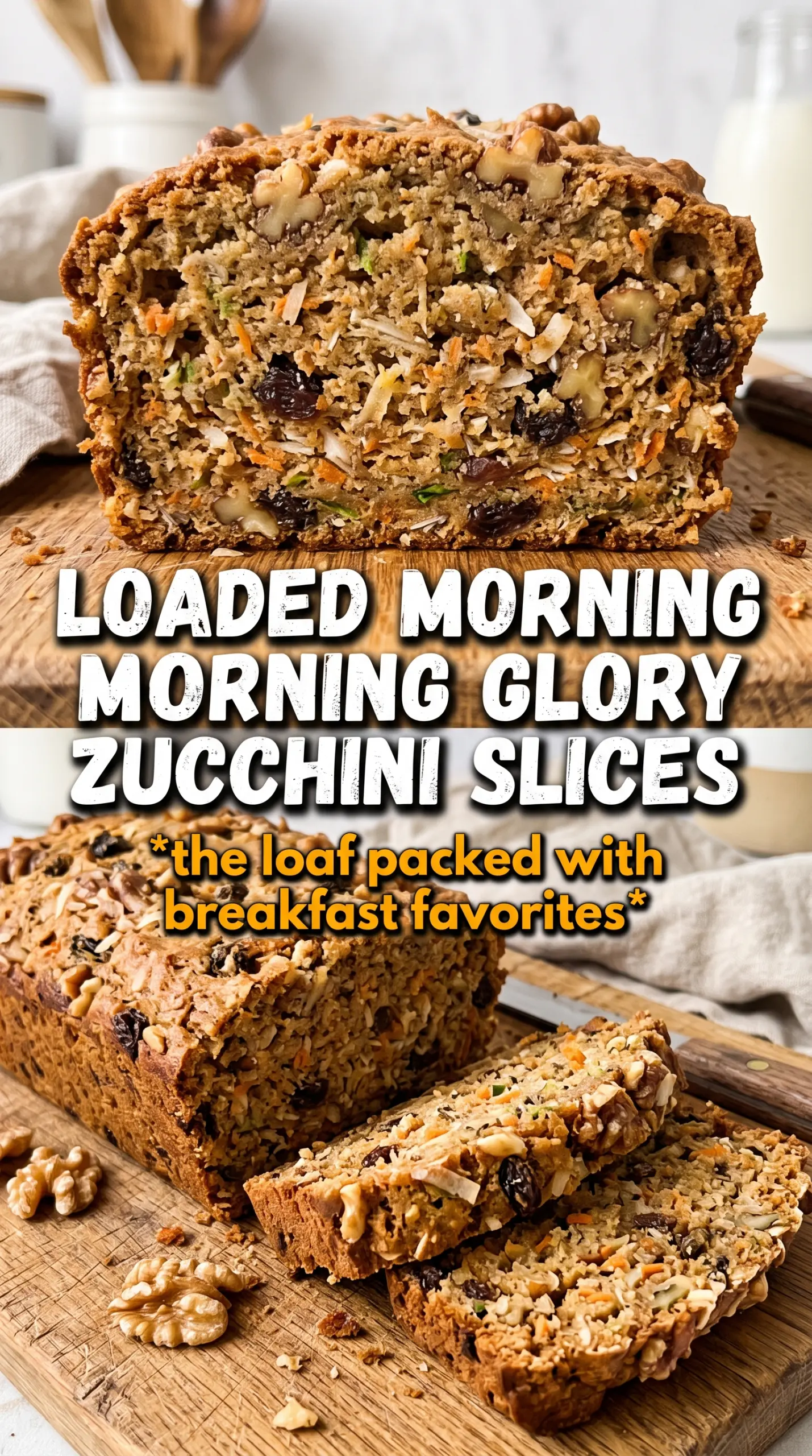 Morning Glory Zucchini Bread colorful texture-packed quick bread