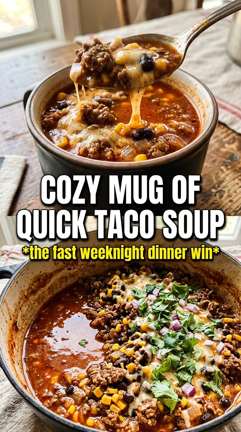 One Pot 30-Minute Taco Soup, hearty Tex-Mex, quick dinner