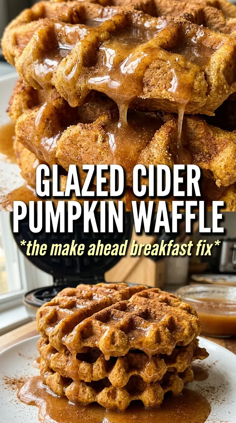 Overnight Cider Pumpkin Waffles crisp golden caramel