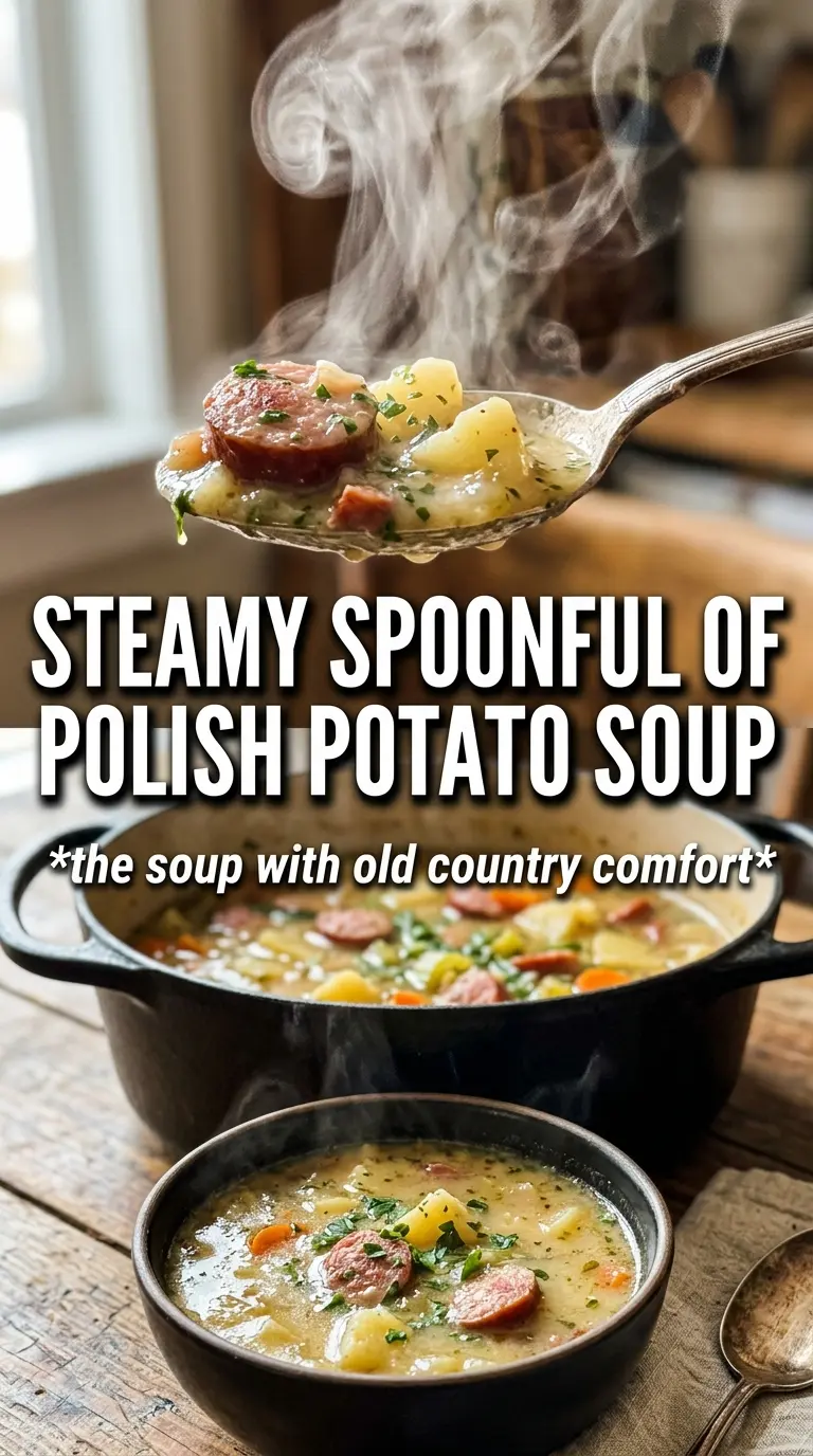 Polish Potato Soup creamy golden broth with kielbasa dill