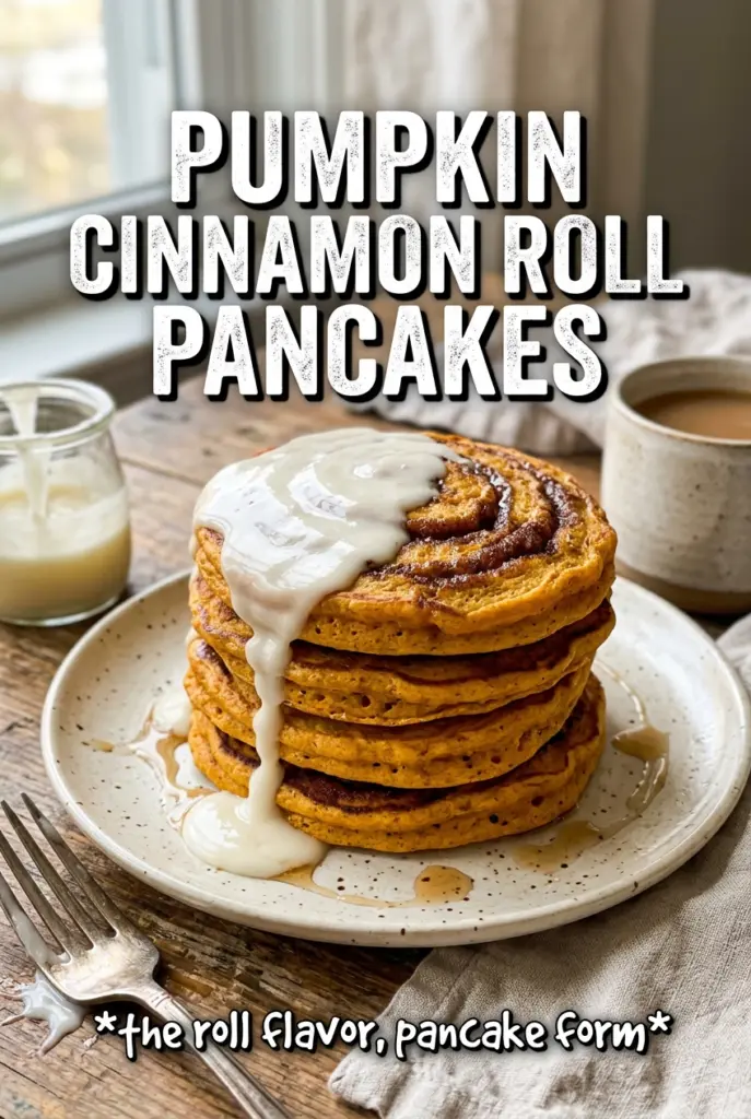 Pumpkin Cinnamon Roll Pancakes