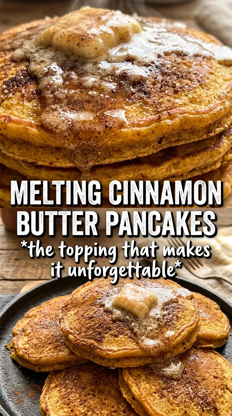 Pumpkin Pancakes With Cinnamon Butter, fluffy spiced breakfast