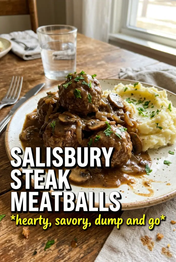 Slow Cooker Salisbury Steak Meatballs