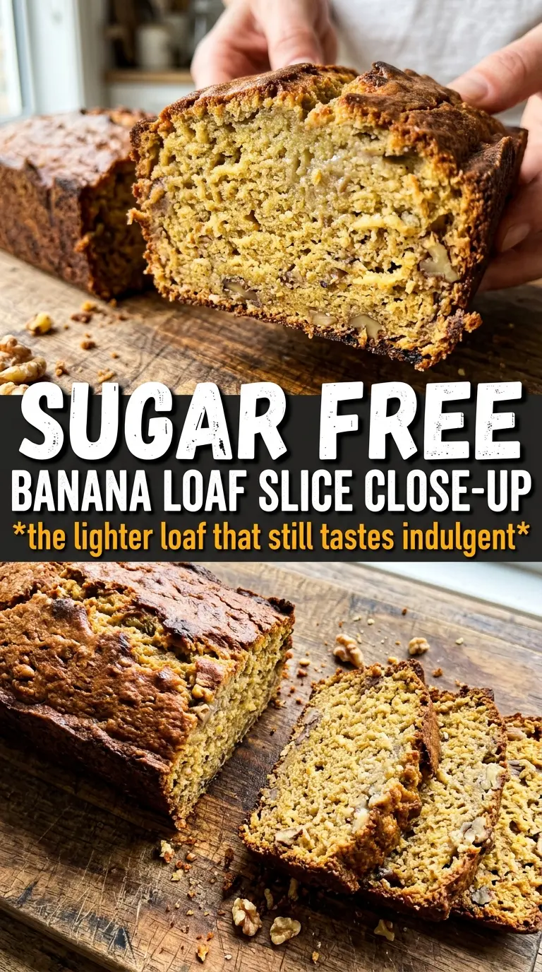 Sugar Free Banana Bread golden crumb naturally sweet