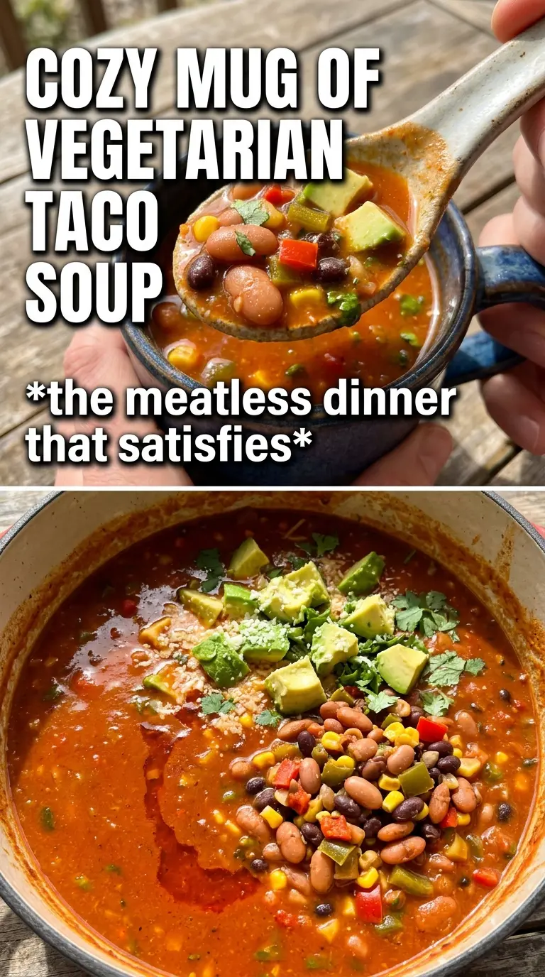 Vegetarian Taco Soup vibrant bean-loaded