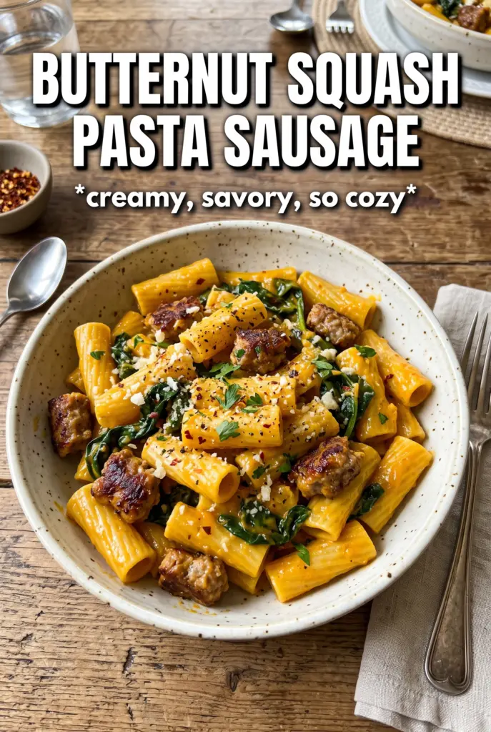 Creamy Butternut Squash Pasta With Sausage And Spinach