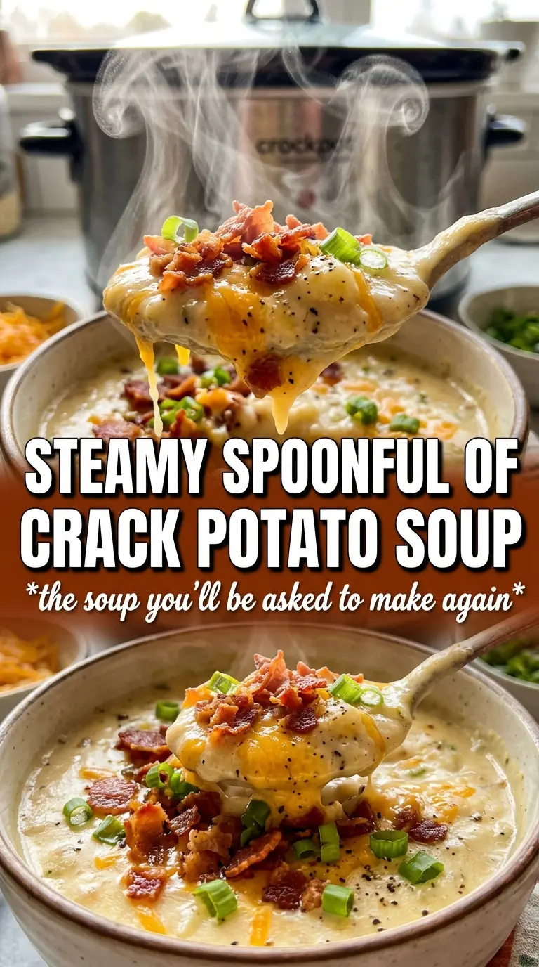 Crock Pot Crack Potato Soup creamy cheesy