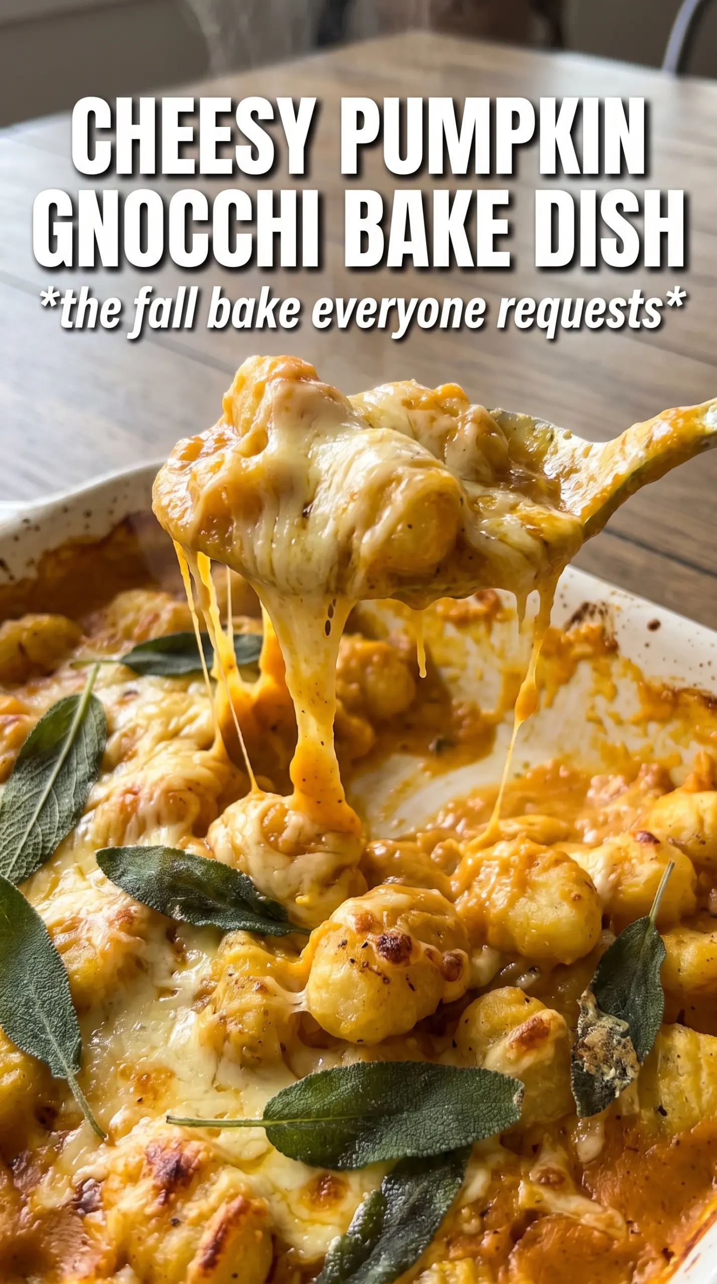 Pumpkin Gnocchi Bake creamy golden cheesy