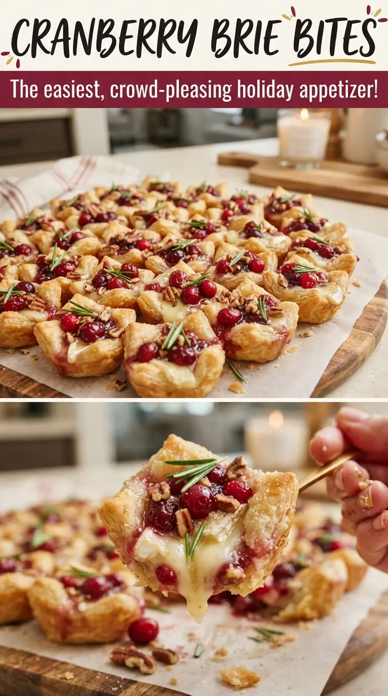 Cranberry Brie Bites flaky cranberry pecan
