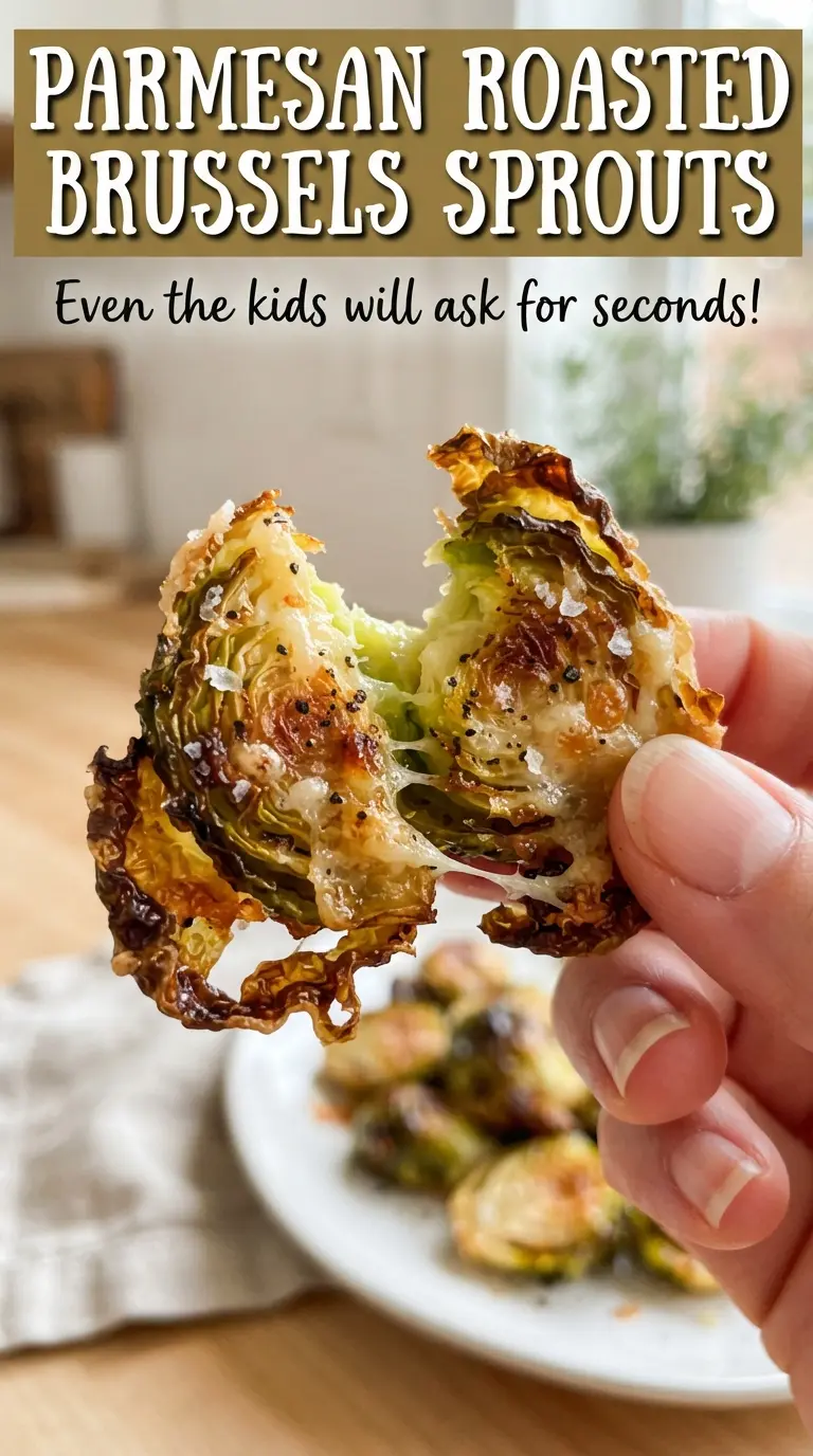 Parmesan Roasted Brussels Sprouts crispy golden