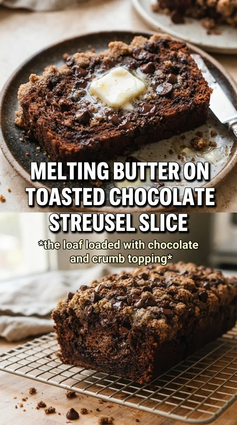 Pumpkin Chocolate Chip Streusel Bread moist crumb chocolate streusel